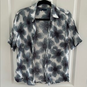 Levi's Men’s Short Sleeve Floral Button-Down Shirt - White & Teal